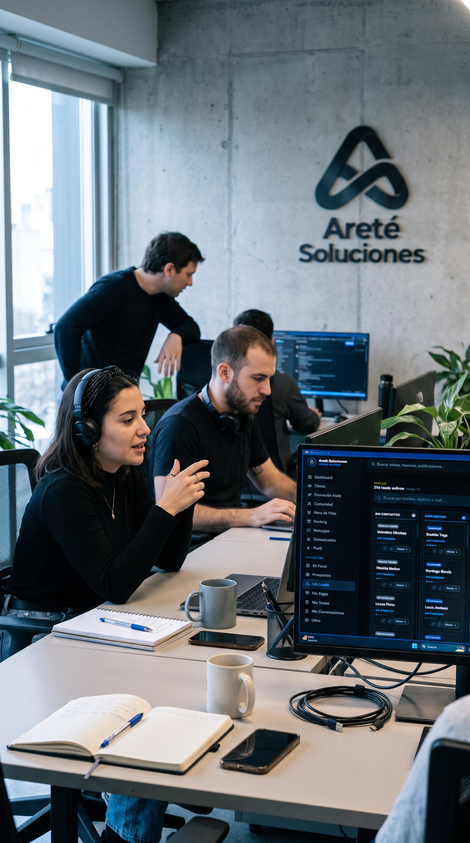 Panel de control de leads y pipeline comercial en la plataforma Areté